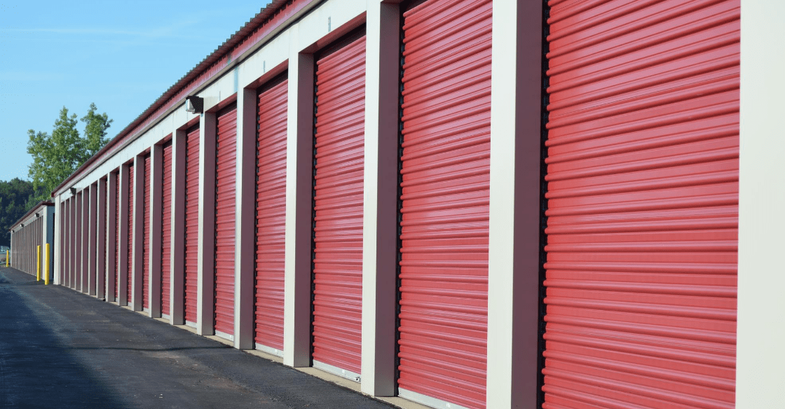 Row of storage units